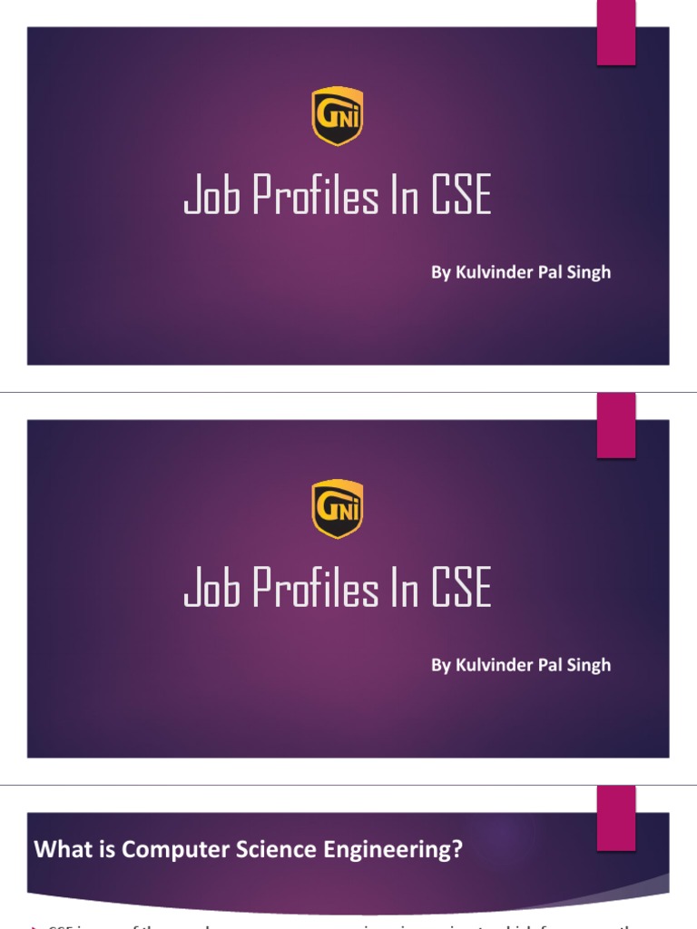 Top Job Profiles in Computer Science | PDF | System Administrator ...