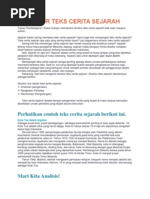 Struktur Teks Cerita Sejarah