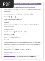 Solutions For 50 Aptitude Questions On Profit and Loss Questions