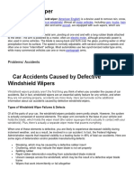 Windscreen Wiper: Problems/ Accidents