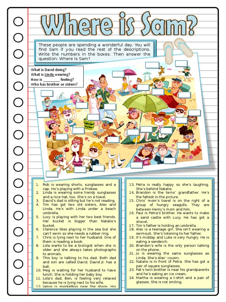 Where Is Sam Fun Activities Video | PDF | Leisure