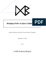 Bringing Order To Query Optimization: A DB Technical Report