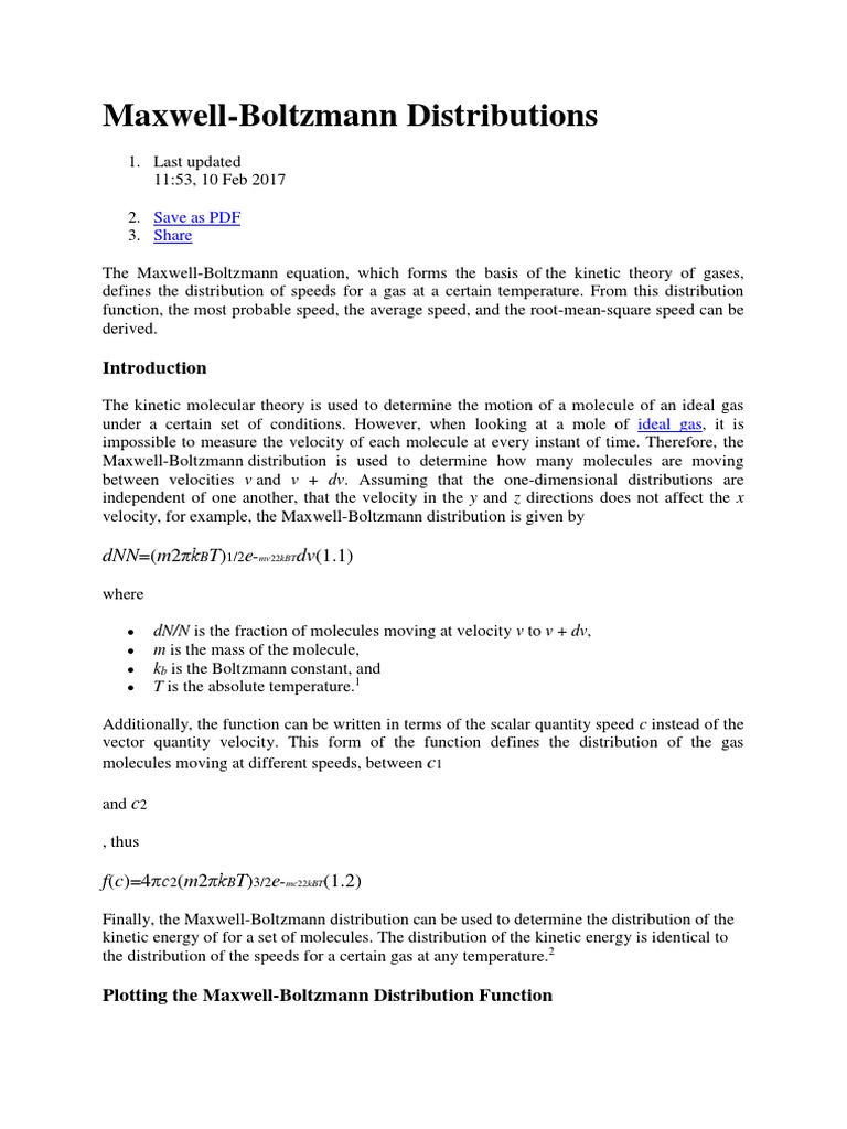 Maxwell Gases Theoretical Physics