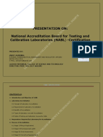 Presentation On: National Accreditation Board For Testing and Calibration Laboratories (NABL) - Certification