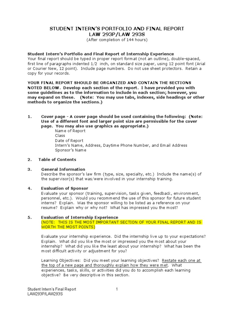 Student++Intern s+Final+Report+ +portfolio | PDF | Internship | Job Hunting