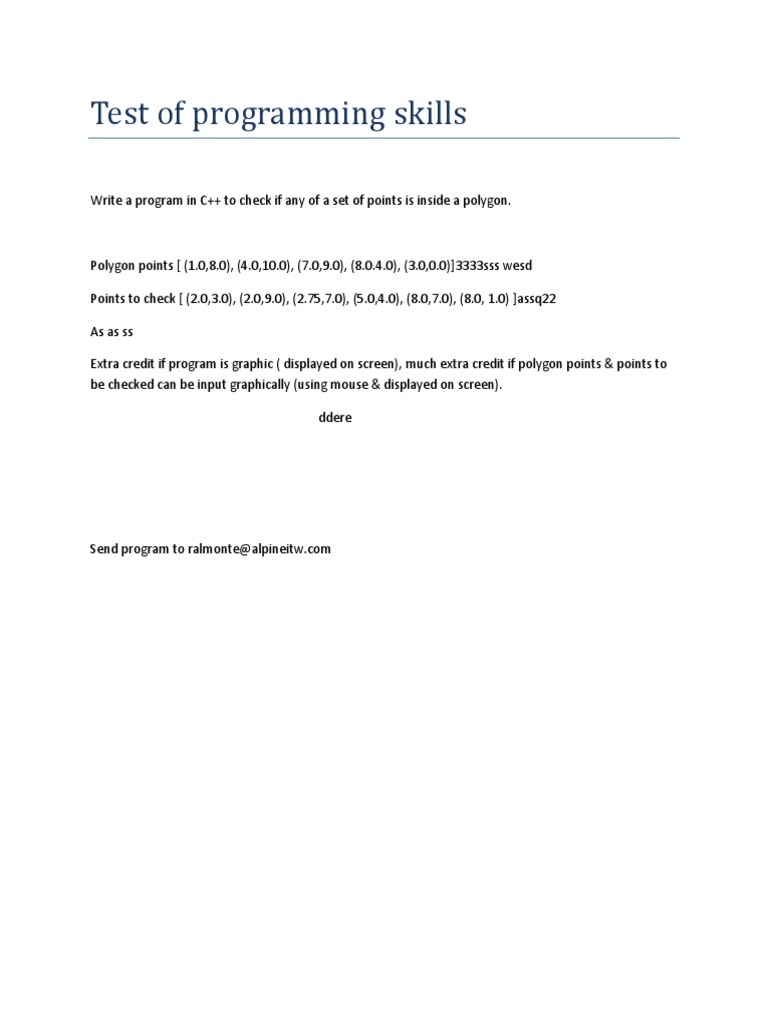 Test of Programming Skills | PDF