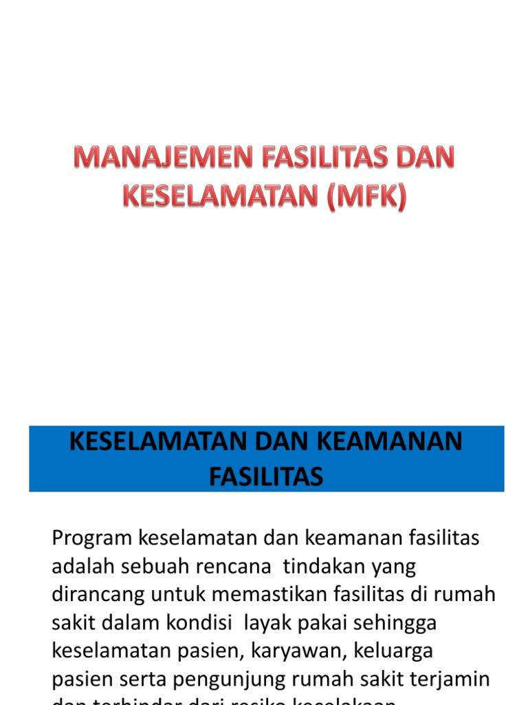 Keselamatan Fasilitas Rumah Sakit | PDF