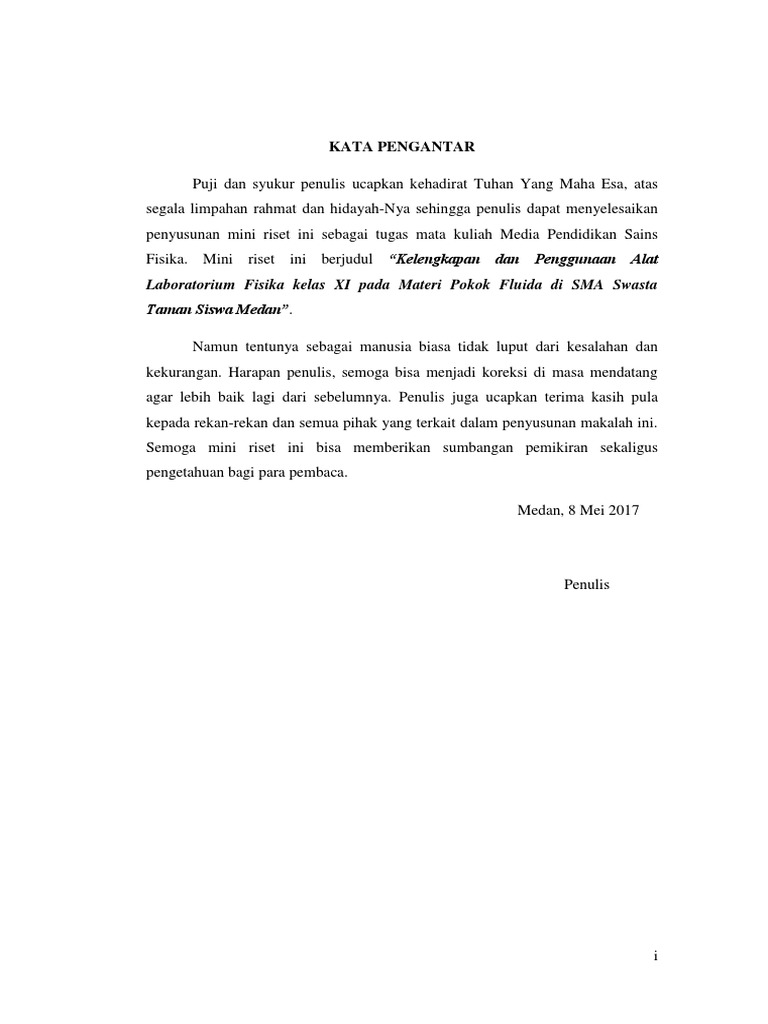 Kata Pengantar Mini Riset Docx