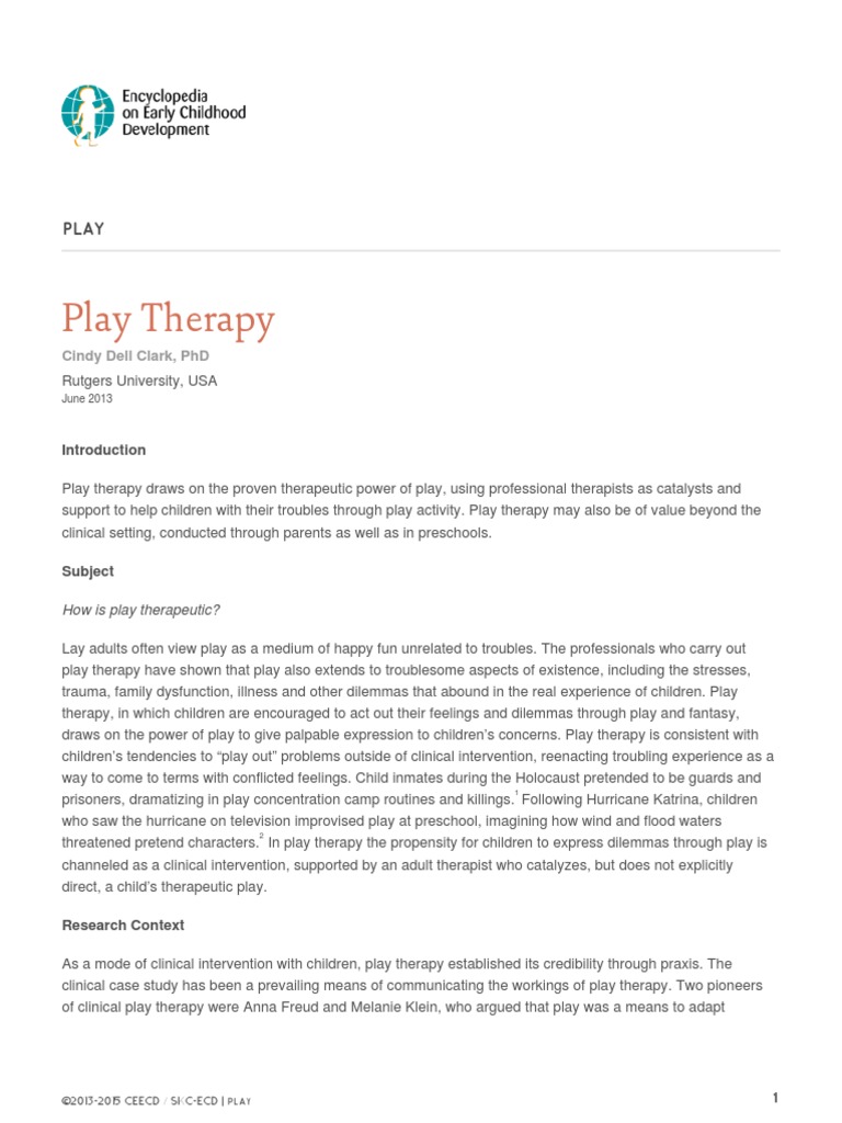 thesis statement on play therapy