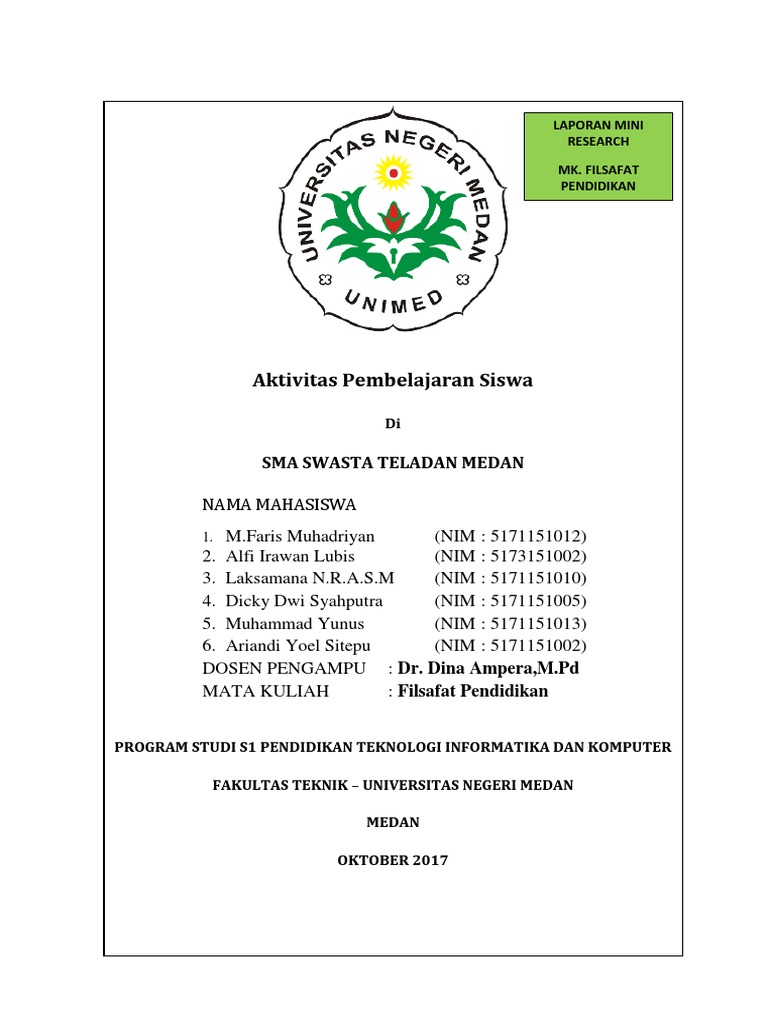 Mini Riset Filsafat Pendidikan (Nomor) (Contoh) PDF