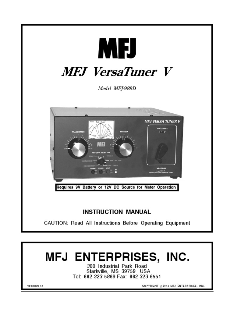 MFJ 989D PDF | PDF | Antenna (Radio) | Electromagnetism