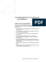 Cost Management Concepts and Cost Behavior: Central Focus and Learning Objectives