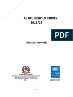 Annual Household Survey 2015 - 16 - Major Findings