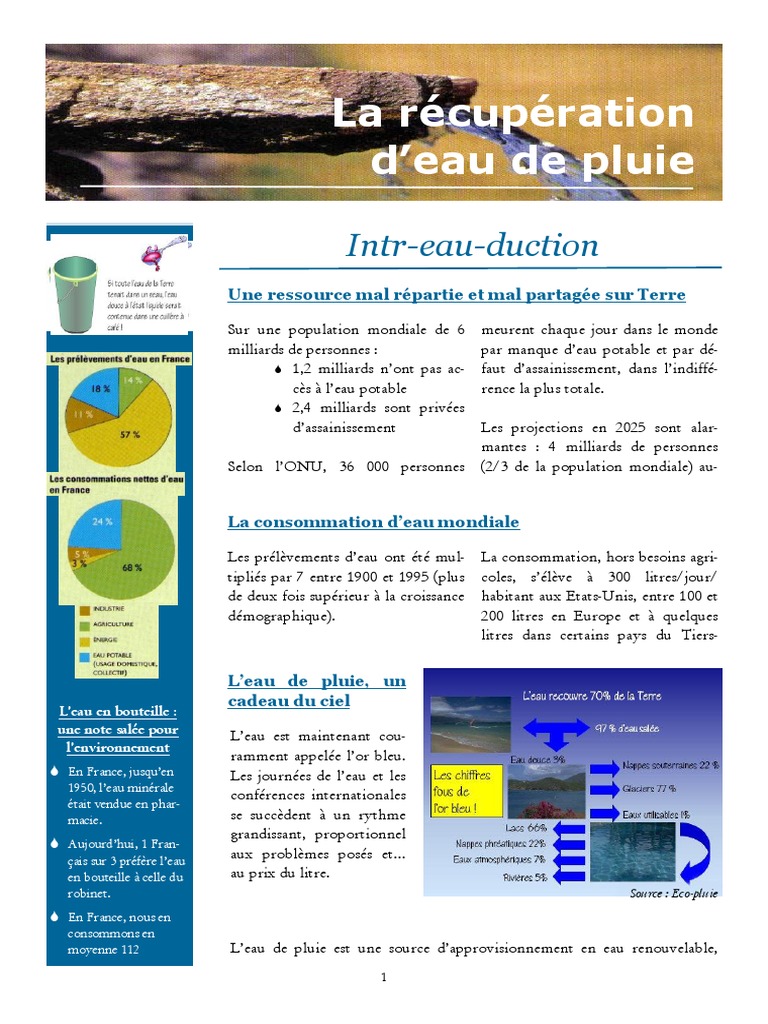 Fiche Récupération Eau De Pluie Boire De Leau Pluie