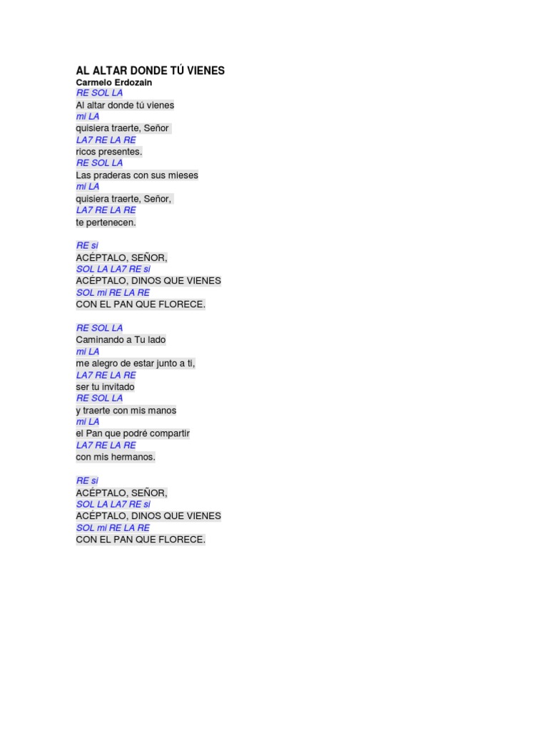Al Altar Donde Tu Vienes Adviento Acordes al altar donde tu vienes adviento acordes