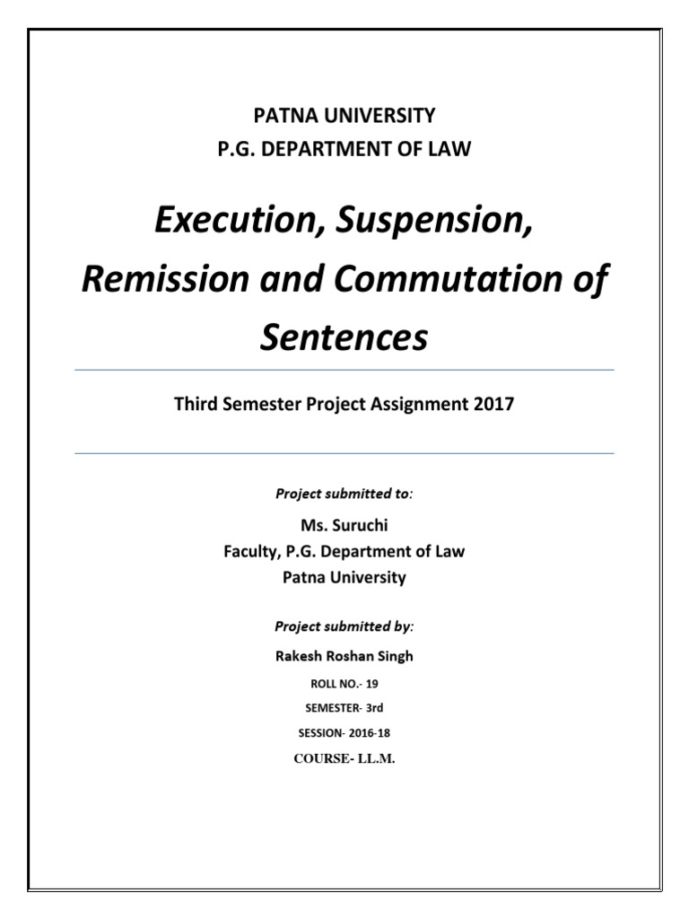 suspension remission and commutation of sentences