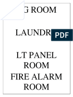 DG Room Laundry LT Panel Room Fire Alarm Room