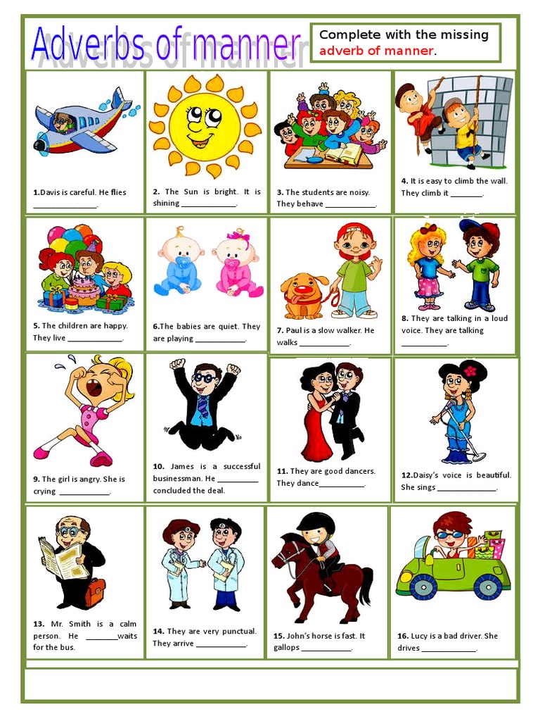 Adverb of Manner Exercise | PDF | Language Arts & Discipline
