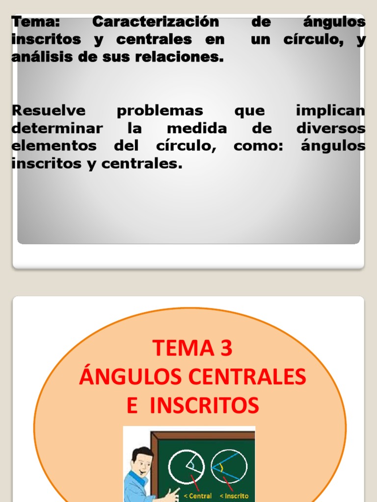Ángulos centrales e inscritos en círculos | PDF | Circulo | Objetos ...