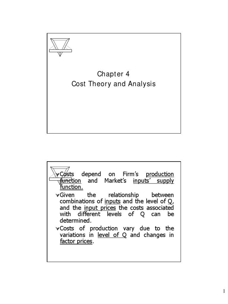 Chapter 04 - Cost Theory and Analysis | PDF | Factors Of Production ...