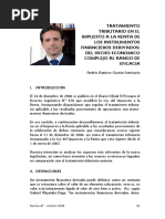 Tratamiento Tributario en El Impuesto a La Renta de Los Instrumentos Financieros Derivados- Del Hecho Economico Complejo Al Rango de Eficacia