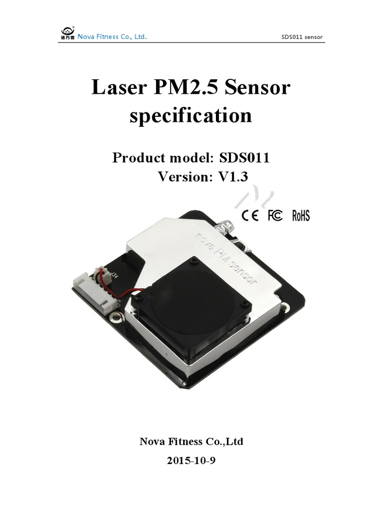 SDS011 Laser PM2.5 Sensor Specification-V1.3 | PDF | Sensor | Laser