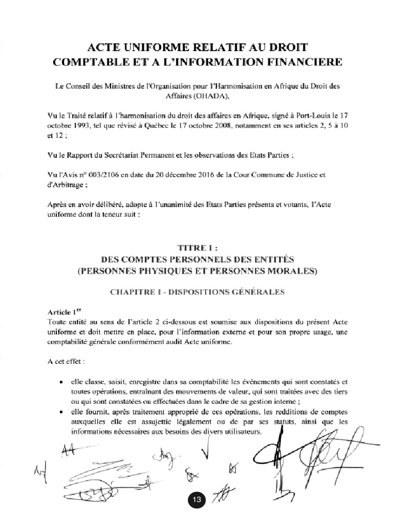 Le Nouvel Acte Uniforme Portant Organisation Des Suretes