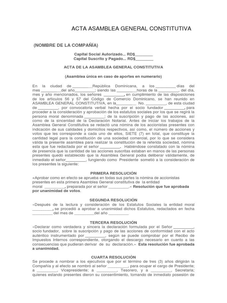 Acta Asamblea General Constitutiva