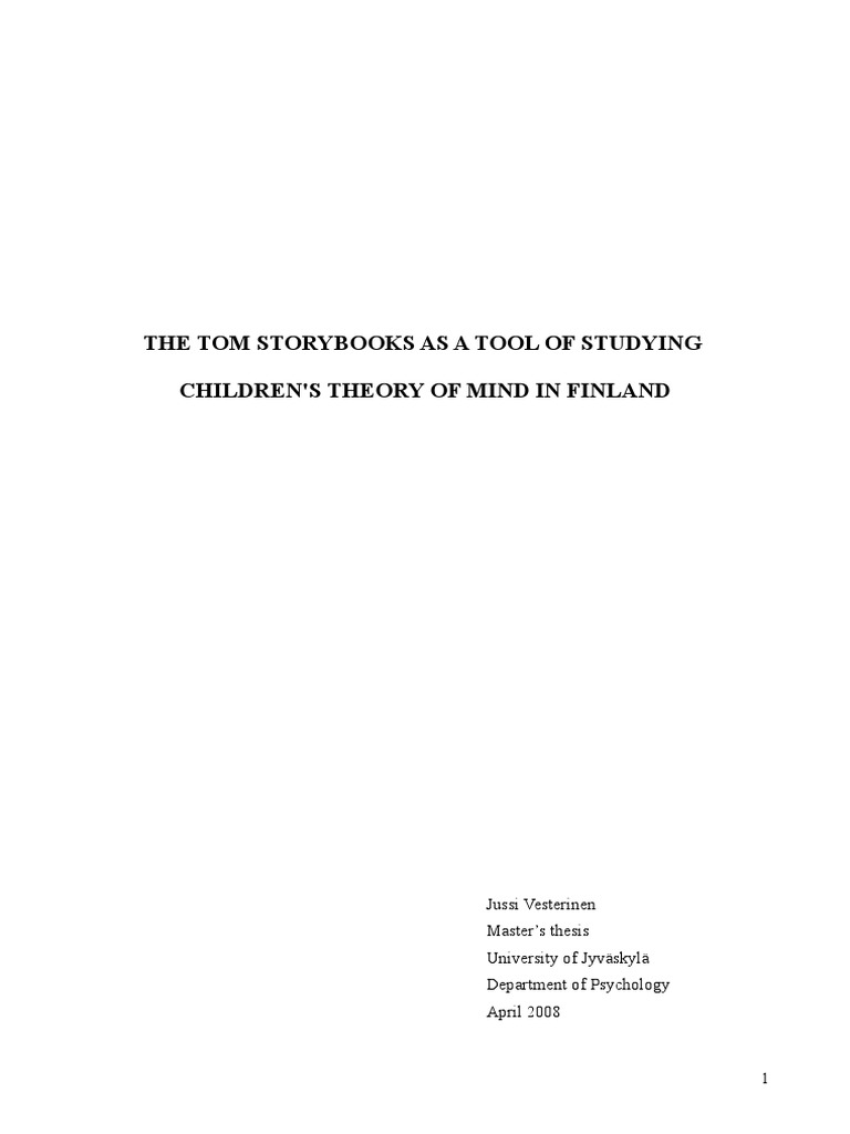 Test Teoria Mintii | PDF | Theory Of Mind | Autism