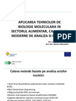 Aplicarea Tehnicilor de Biologie Molecular in Alimenatie