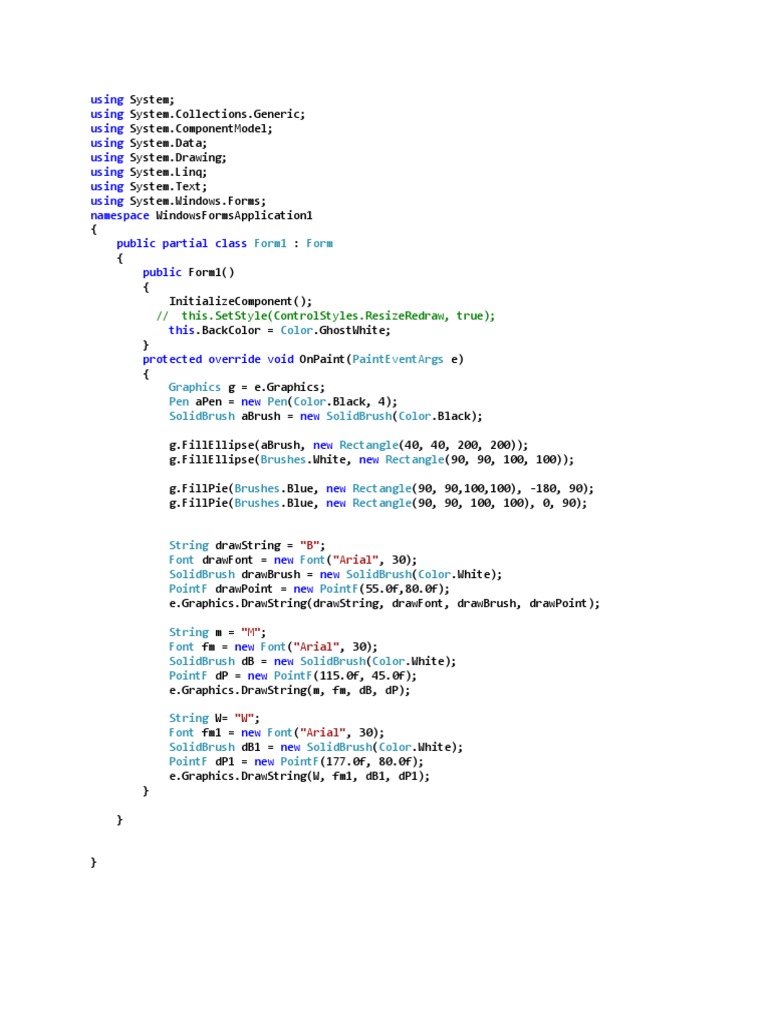 C# Windows Forms Graphics Example | PDF