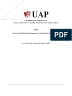 Proceso de Planificación Del Presupuesto en La Provincia de Anta