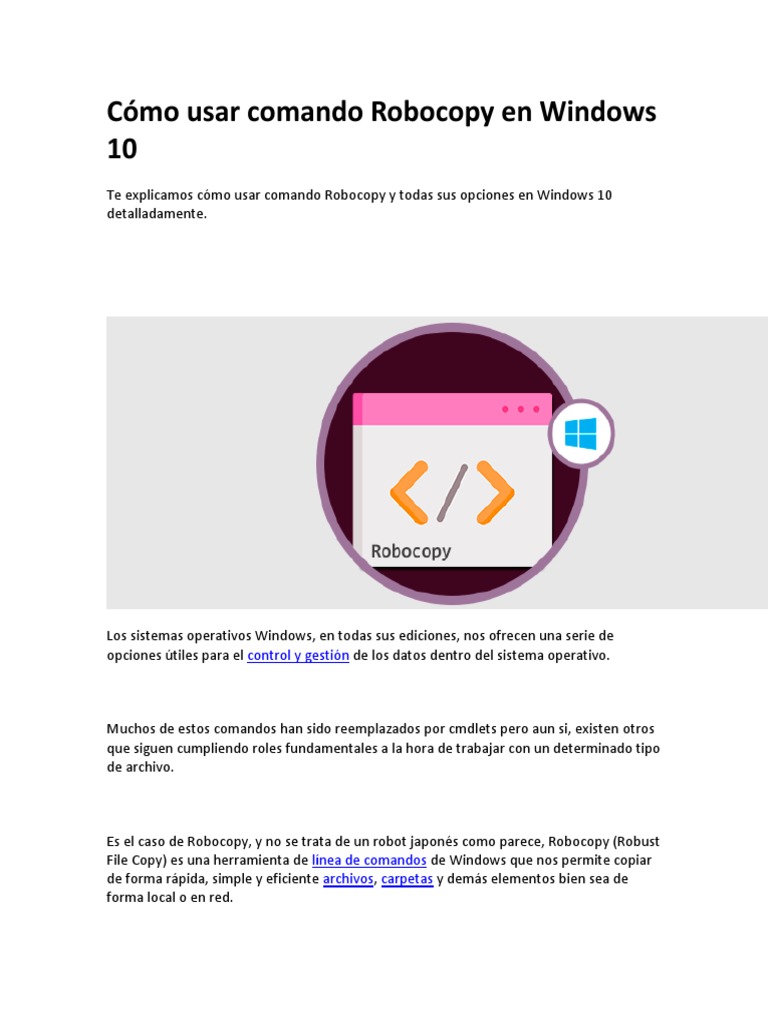 Uso de Robocopy en Windows 10 | PDF