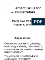 Paz H Diaz Assessment Skills For Administrators For Workshop