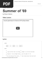 Guitar Lesson For - Summer of '69 - by Bryan Adams - Playsongnotes