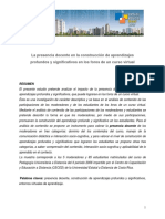 La Presencia en La Construccion de Aprendizajes Significativos PDF