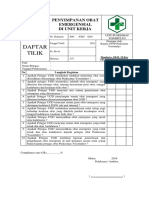 Daftar Tilik PENYIMPANAN OBAT EMERGENSIAL