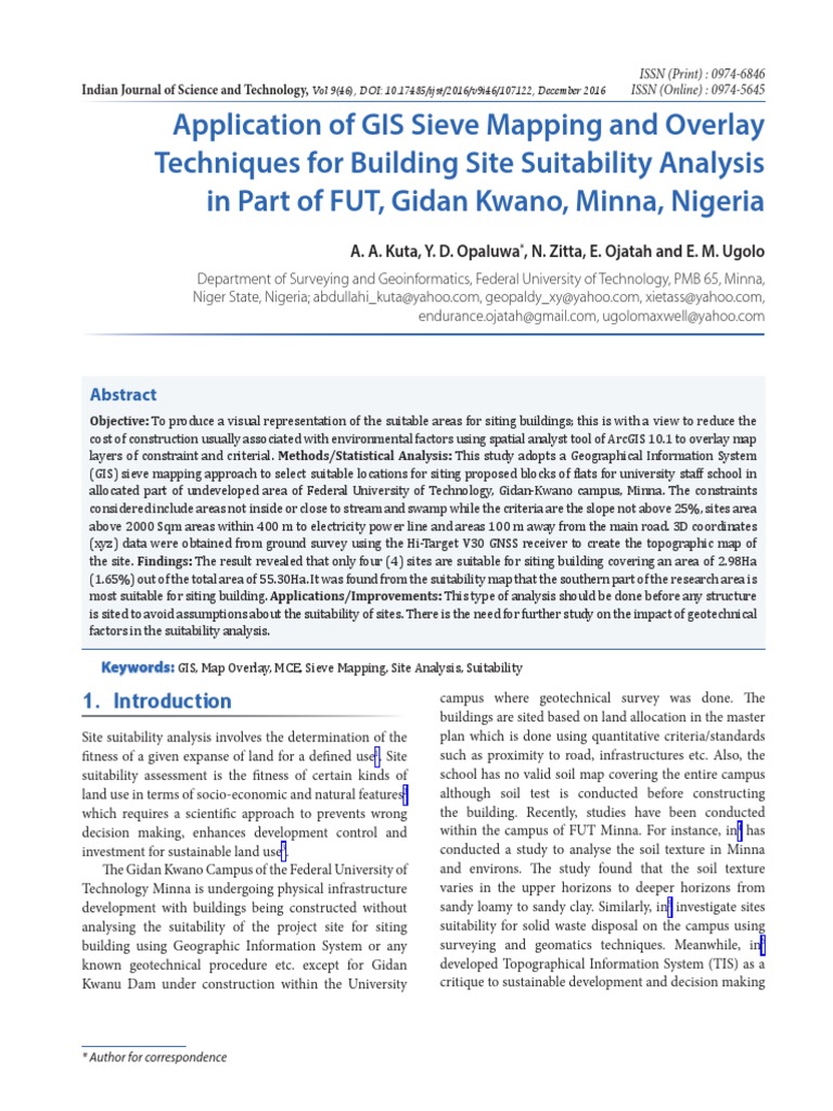GIS Sieve Mapping for Site Suitability | PDF | Geographic Information ...
