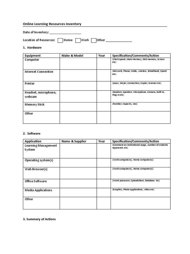 Online Learning Resources Inventory Guide | PDF | Computers