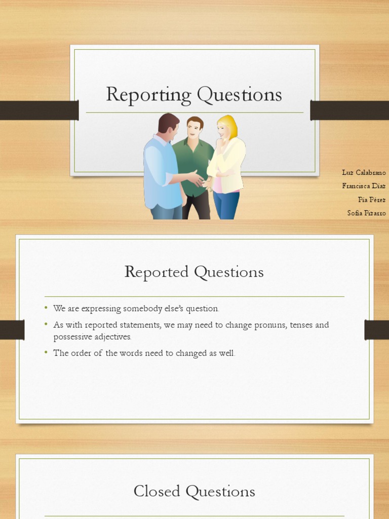 Reporting Questions Explained | PDF | Language Arts & Discipline ...