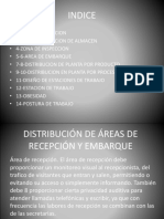 Distribución de áreas de recepción, embarque y diseño de estaciones de trabajo