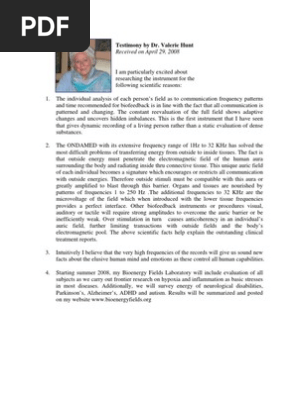 Valerie Hunt Testimony and Bio | PDF | Hertz | University Of