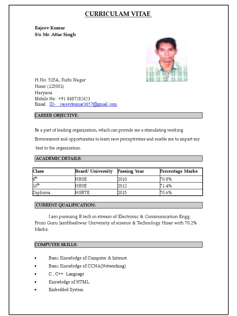 Rajeev Kumar's CV Overview | PDF