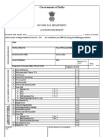 Indian Government Income Tax Acknowledgement