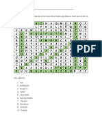 Sopa de Letras (Encuentro La Eucaristía) Solucion