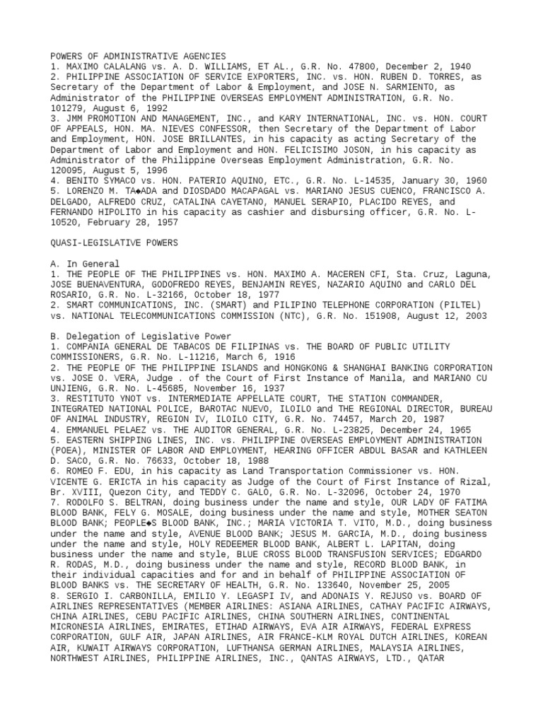 Administrative Law Cases Commission On Elections (Philippines) Airlines