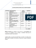 Presupuesto de La Instalación Electrica de Las Computadoras 2