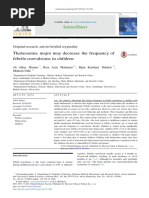 Sciencedirect: Thalassemia Major May Decrease The Frequency of Febrile Convulsions in Children