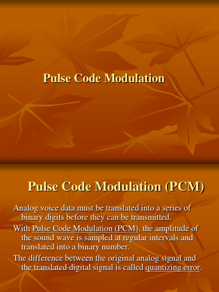 Pulse Code Modulation | PDF | Multiplexing | Modulation