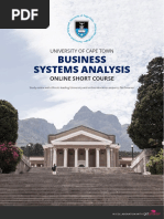 Uct Business Systems Analysis Course Information Pack